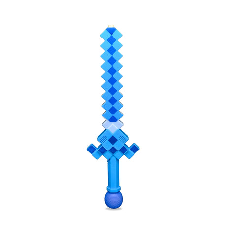 Bubble Gun Sword Blue standing upright in a vibrant 3D diamond design, perfect for children's outdoor play.