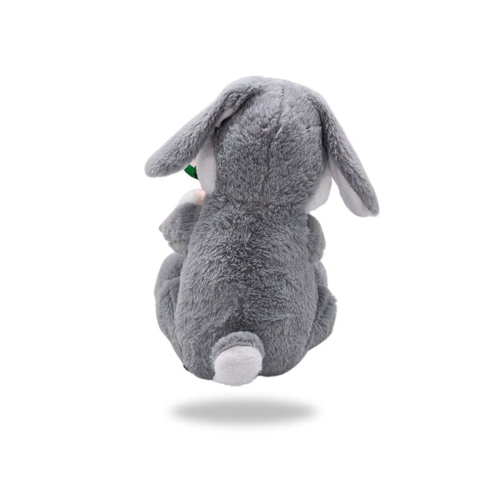 Back view of the Gray Interactive Dancing Easter Bunny Stuffed Toy
