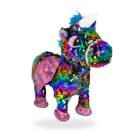 Side view of the walking Galaxy Unicorn toy, highlighting its star-patterned body and delicate mane.