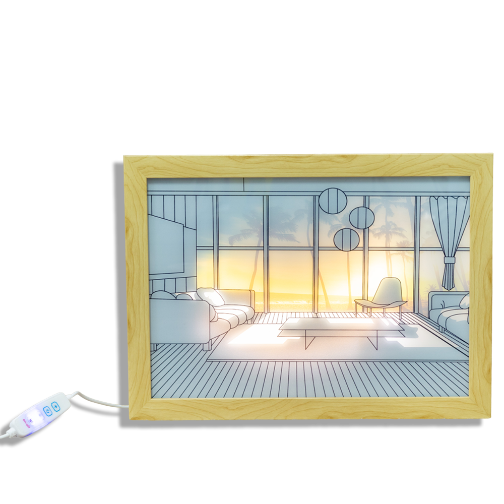 Light Up Picture Frame Beach View LED Lights