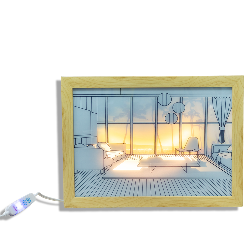 Light Up Picture Frame Beach View LED Lights