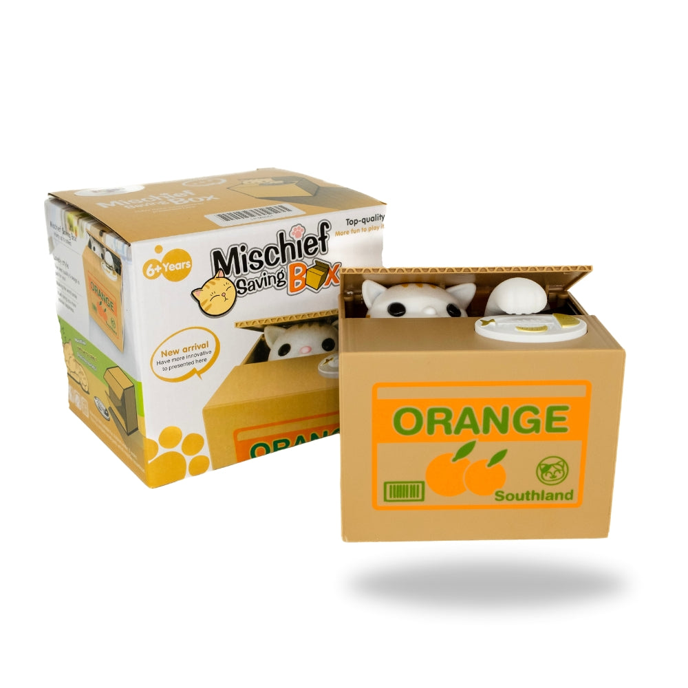 Front view of Cat Money Box for kids at Teddy & CoFunland