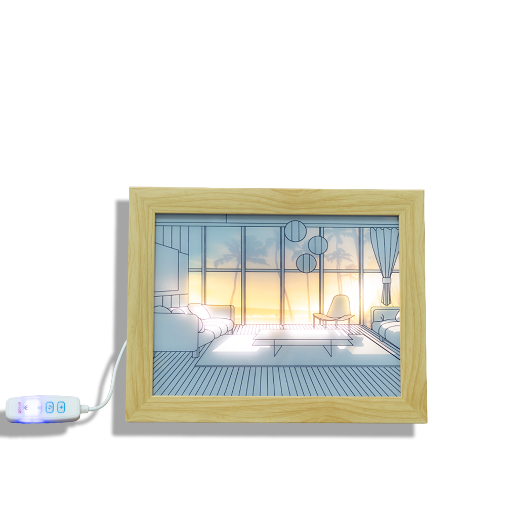 Light Up Picture Frame Beach View LED Lights