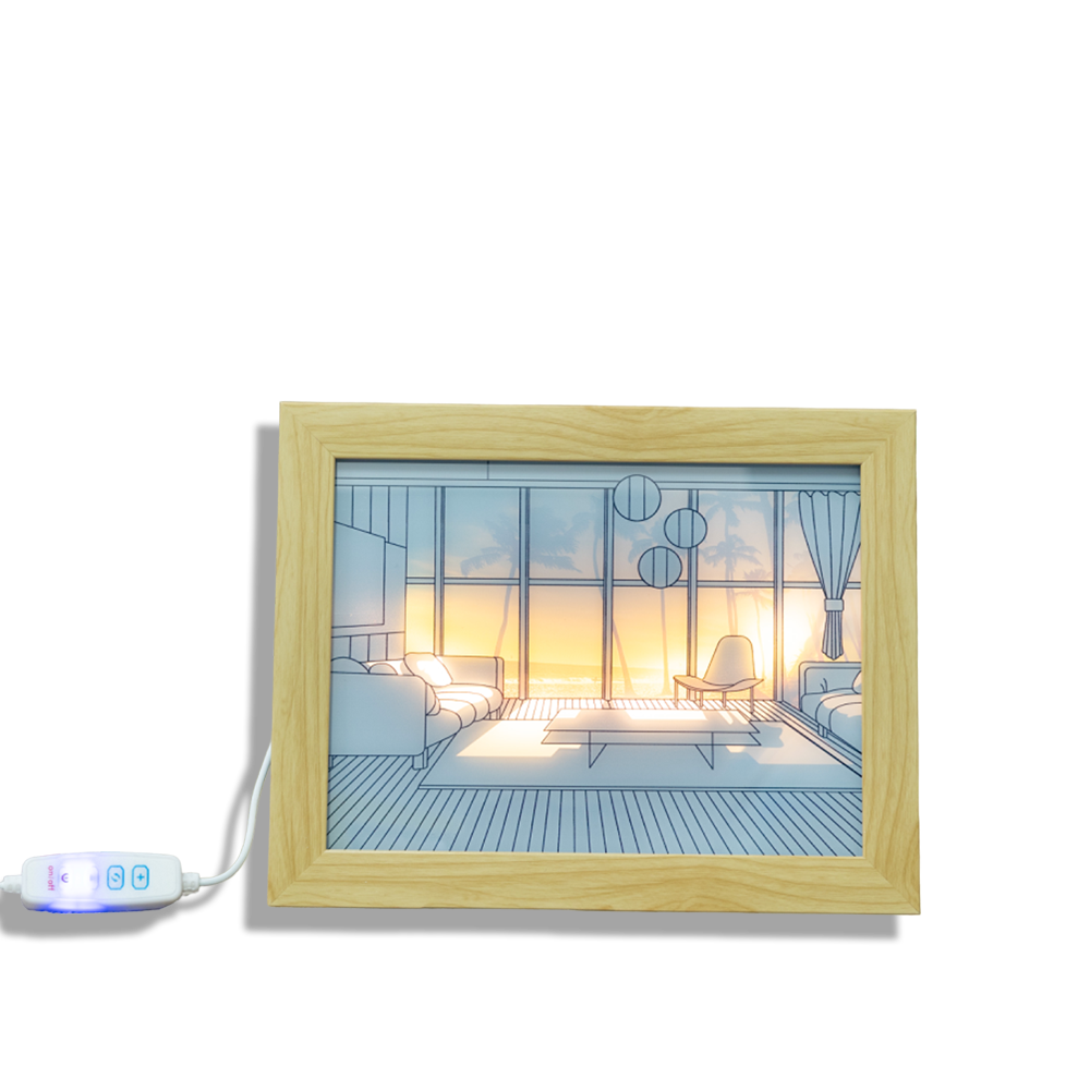 Light Up Picture Frame Beach View LED Lights