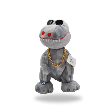 Front view of the Cool Dancing Dinosaur Gray