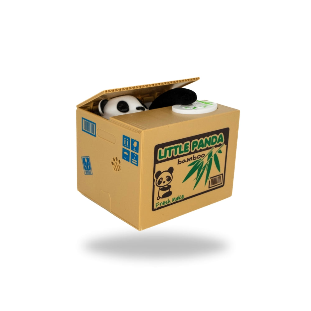 Side view of Panda Money Box for kids at Teddy & CoFunland