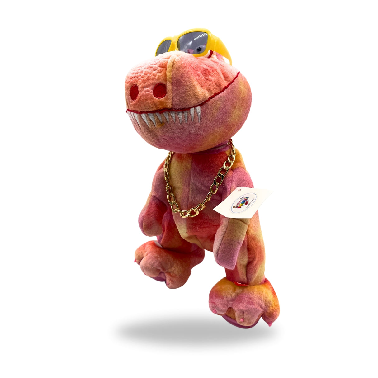 Left side view of the Cool Dancing Dinosaur Pink