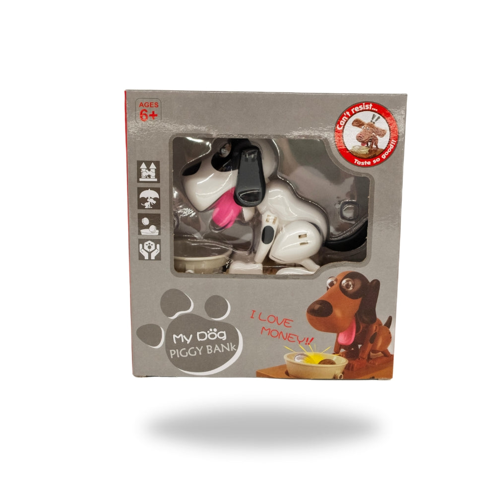 White Dog Money Box in packaging at Teddy & CoFunland