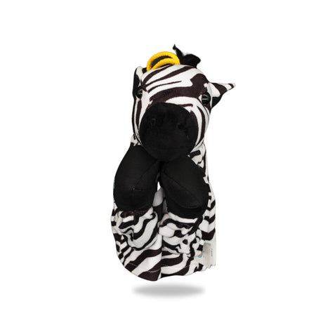 Front view of Plush Zebra Boxing Toy.