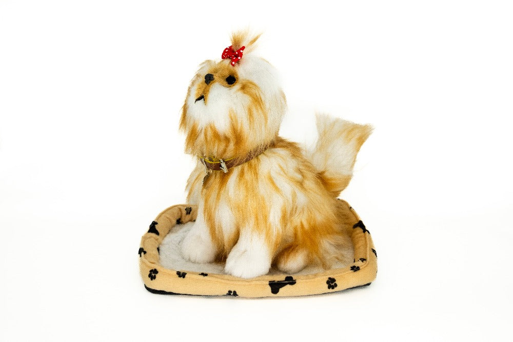Left side of Sweet Petzzz White Yorkie toy dog.