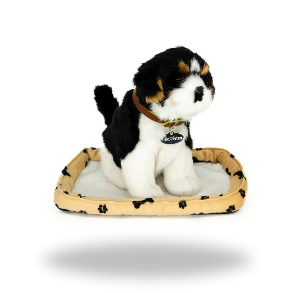 Left side of Sweet Petzzz Black Fluffy Dog toy dog.