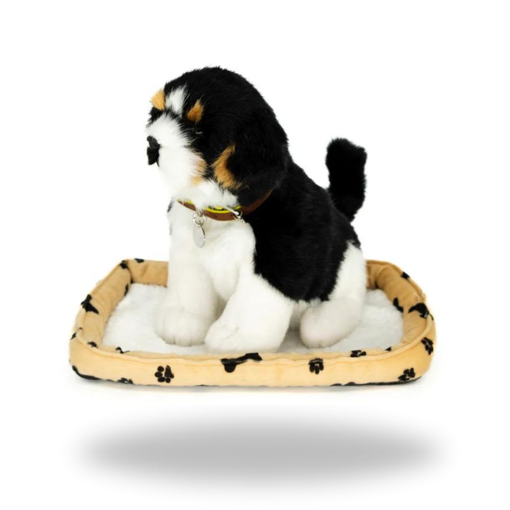 Right side of Sweet Petzzz Black Fluffy Dog toy dog.