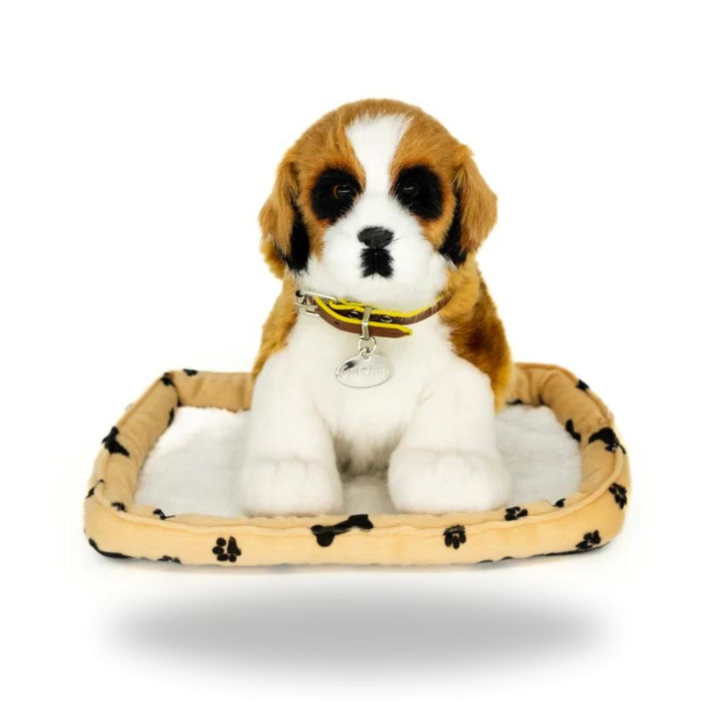 Front view of Sweet Petzzz Brown Fluffy Dog realistic toy dog.