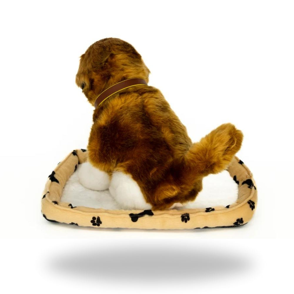 Back view of Sweet Petzzz Brown Fluffy Dog toy dog.