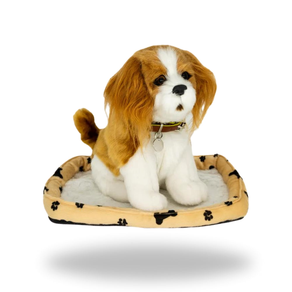 Right side of Sweet Petzzz Cavalier Brown toy dog.
