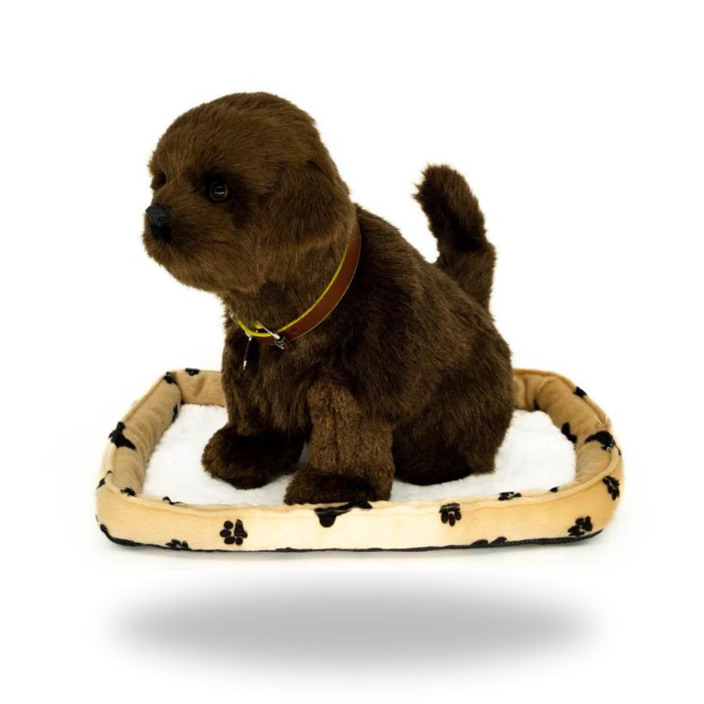 Left side of Sweet Petzzz Chocolate Labrador toy dog.