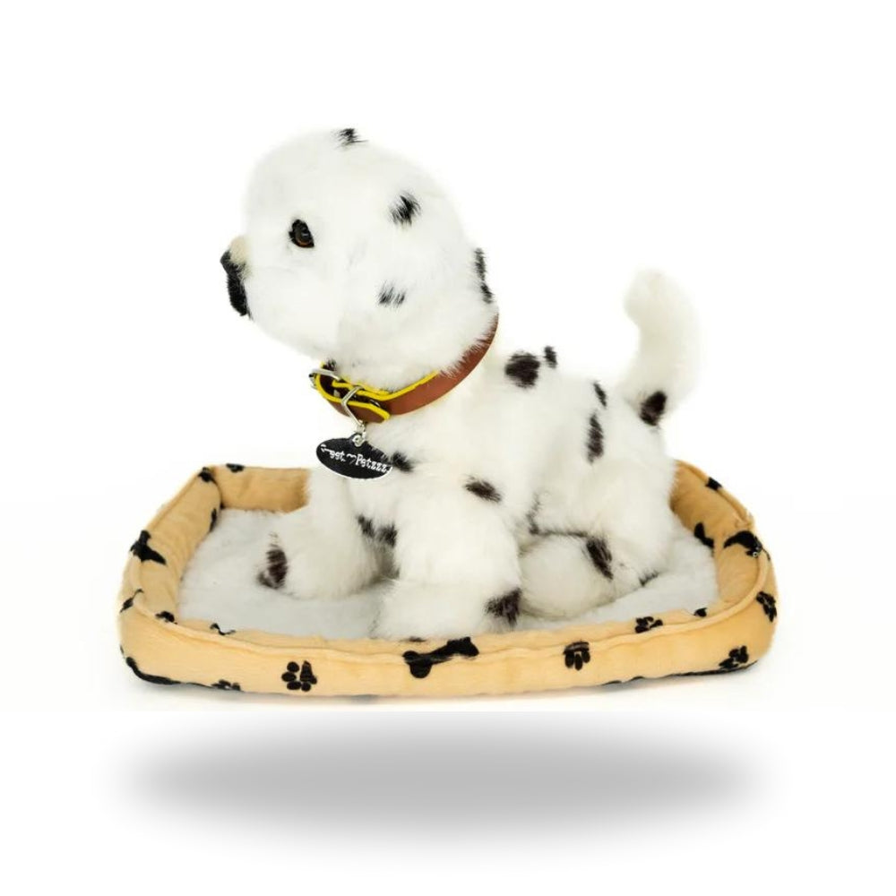Left side of Sweet Petzzz Dalmatian toy dog.