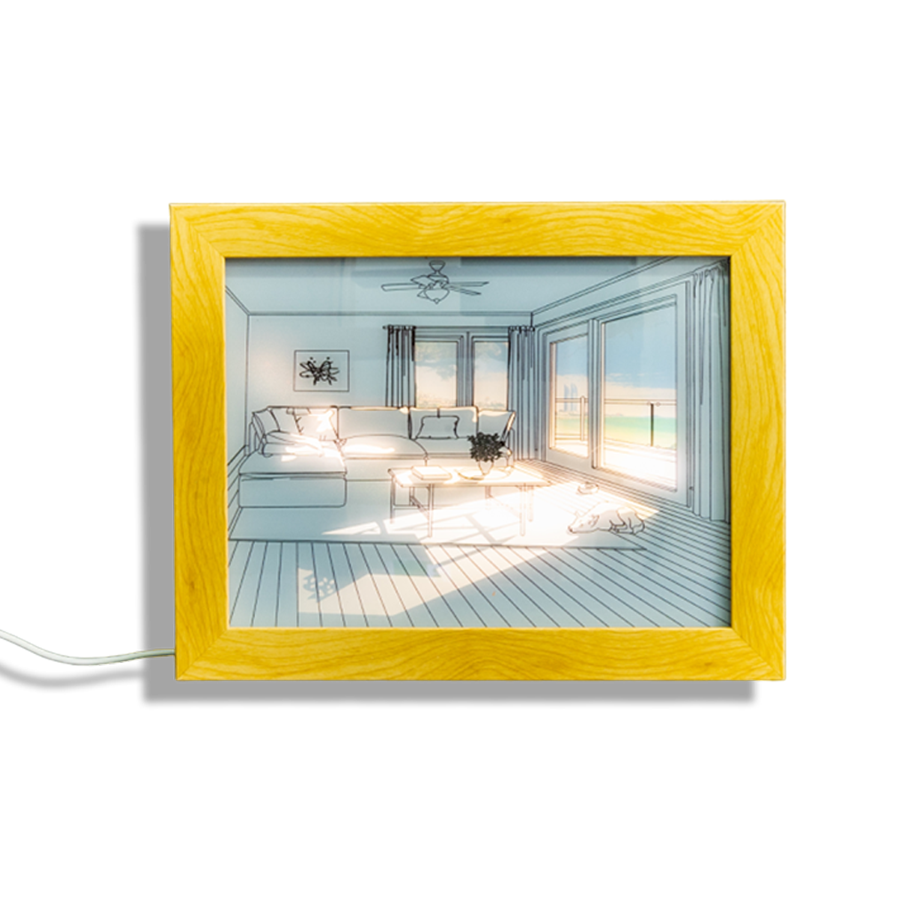 Adorable Light Up Picture Frame featuring a Dog on the Floor, available at Teddy and CoFunland.