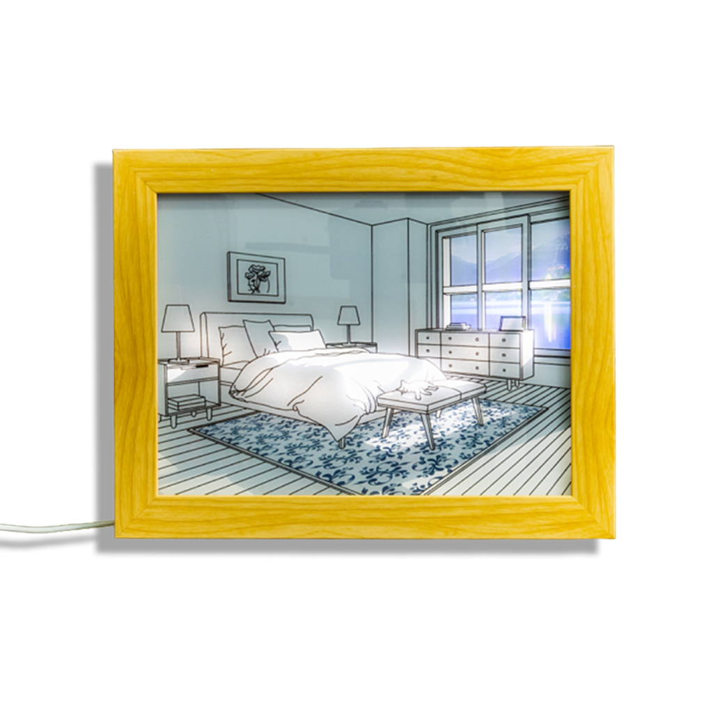 Serene Light Up Picture Frame for bedroom decor, available at Teddy and CoFunland.