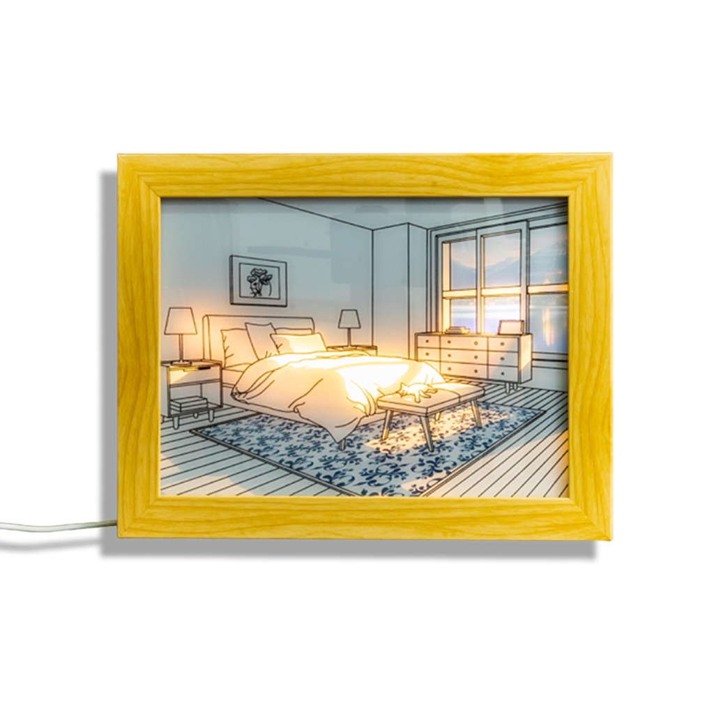 Serene Light Up Picture Frame for bedroom decor, available at Teddy and CoFunland.