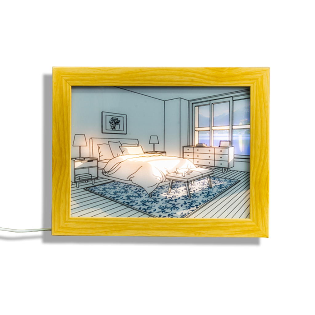 Serene Light Up Picture Frame for bedroom decor, available at Teddy and CoFunland.