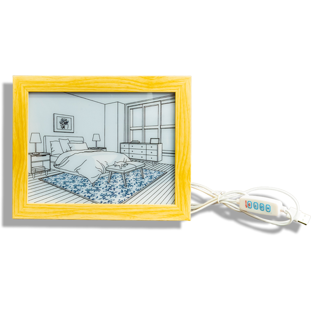 Serene Light Up Picture Frame for bedroom decor, available at Teddy and CoFunland.