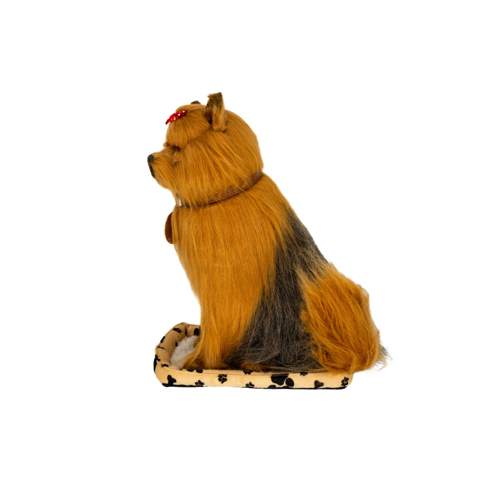 Left side of Sweet Petzzz Giant Black Yorkie toy dog.