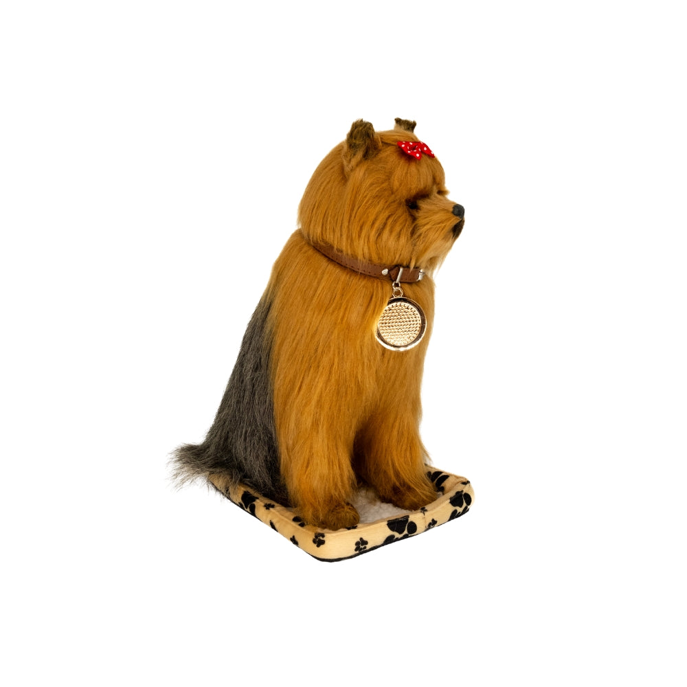 Right side of Sweet Petzzz Giant Black Yorkie toy dog.