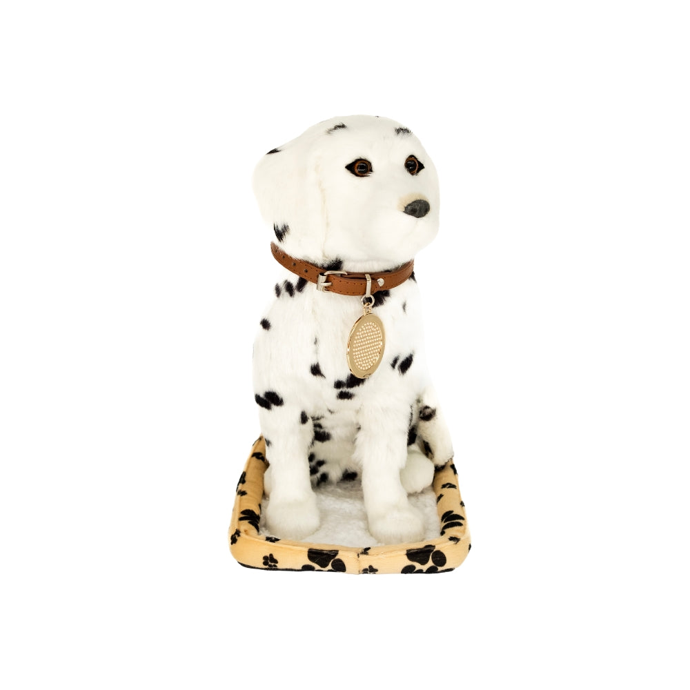 Front view of Sweet Petzzz Giant Dalmatian realistic toy dog.
