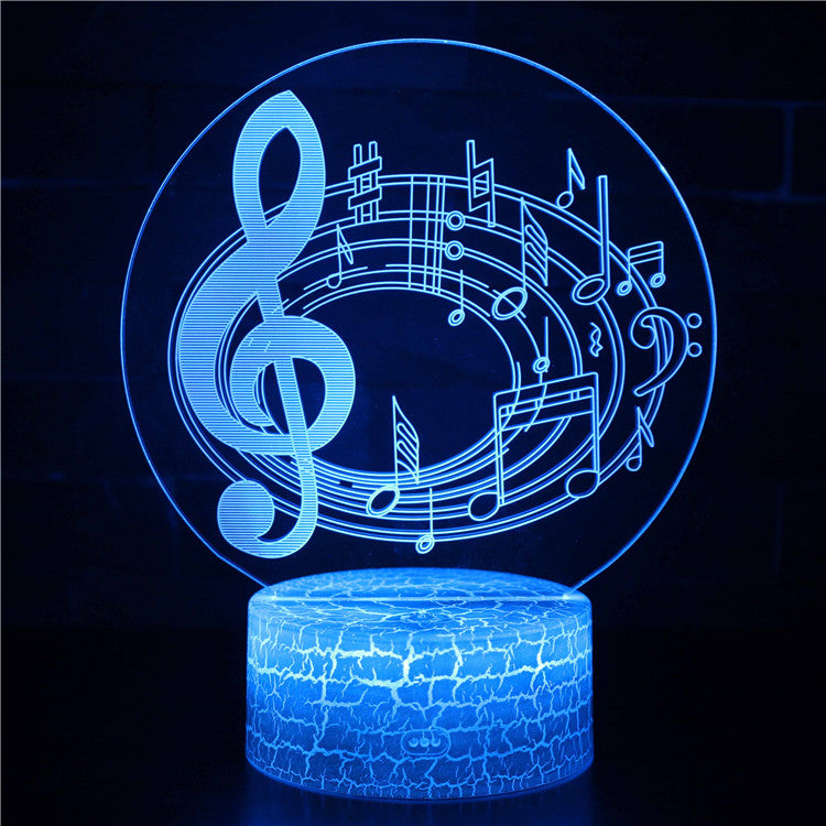 Illuminated Music Notes & Music Score 3D Lamp in Dark Setting