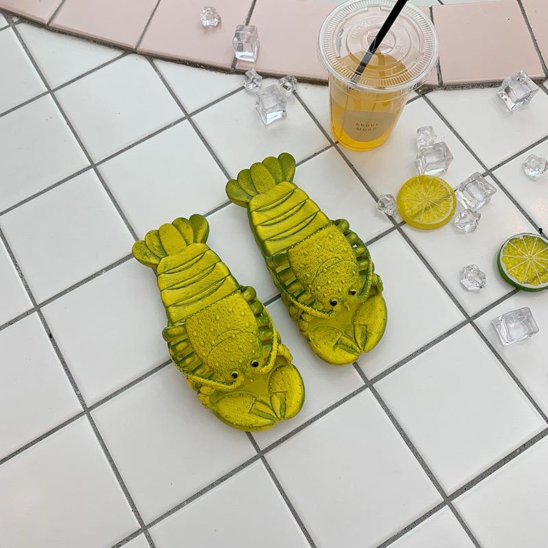 Lobster Slippers Shoes Cozy Footwear green