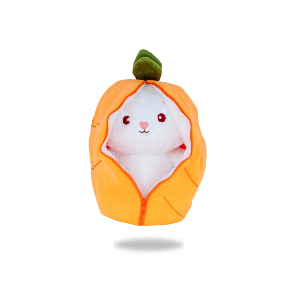 Plush Reversible Bunny - Carrot with Soft Cotton Front View