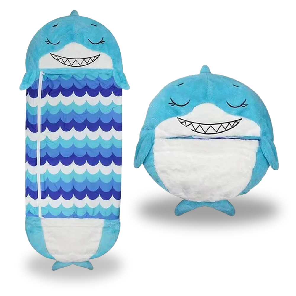 Blue) Flannel Shark Sleeping Bag Hoodie - Super Soft Cozy All-in-One - Foto 13