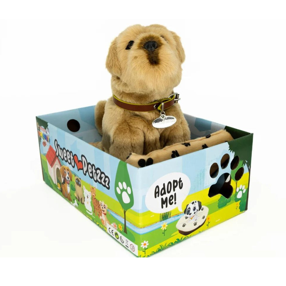 Sweet Petzzz Staffie Dog toy dog inside the box.