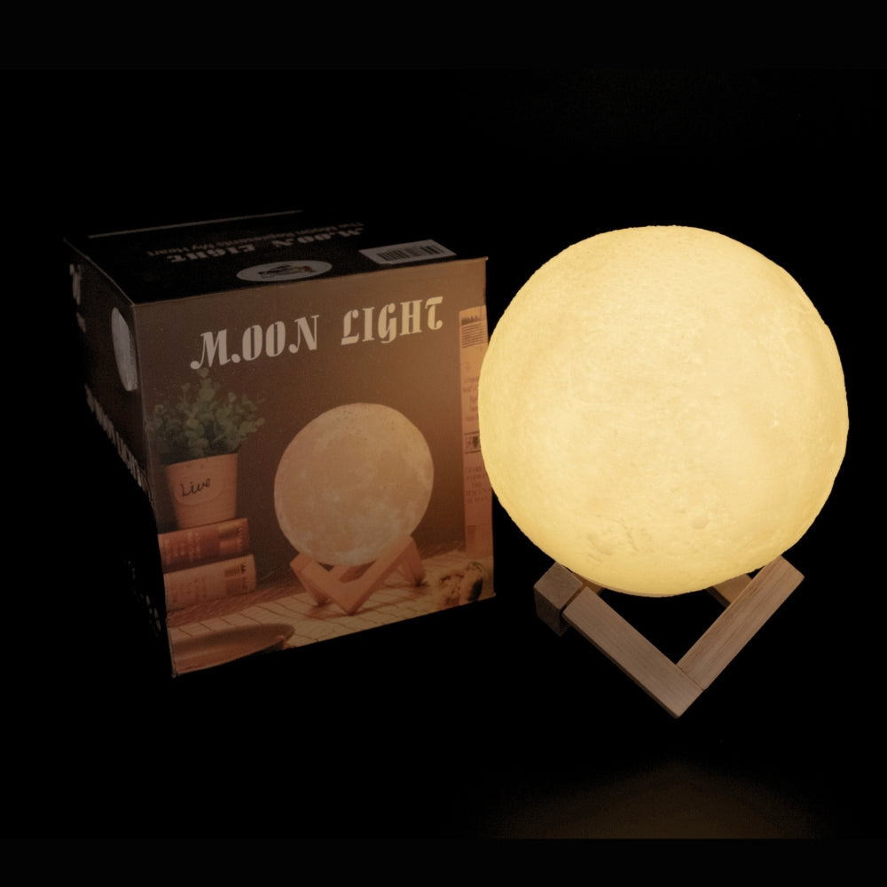 Illuminated White Moon Lamp