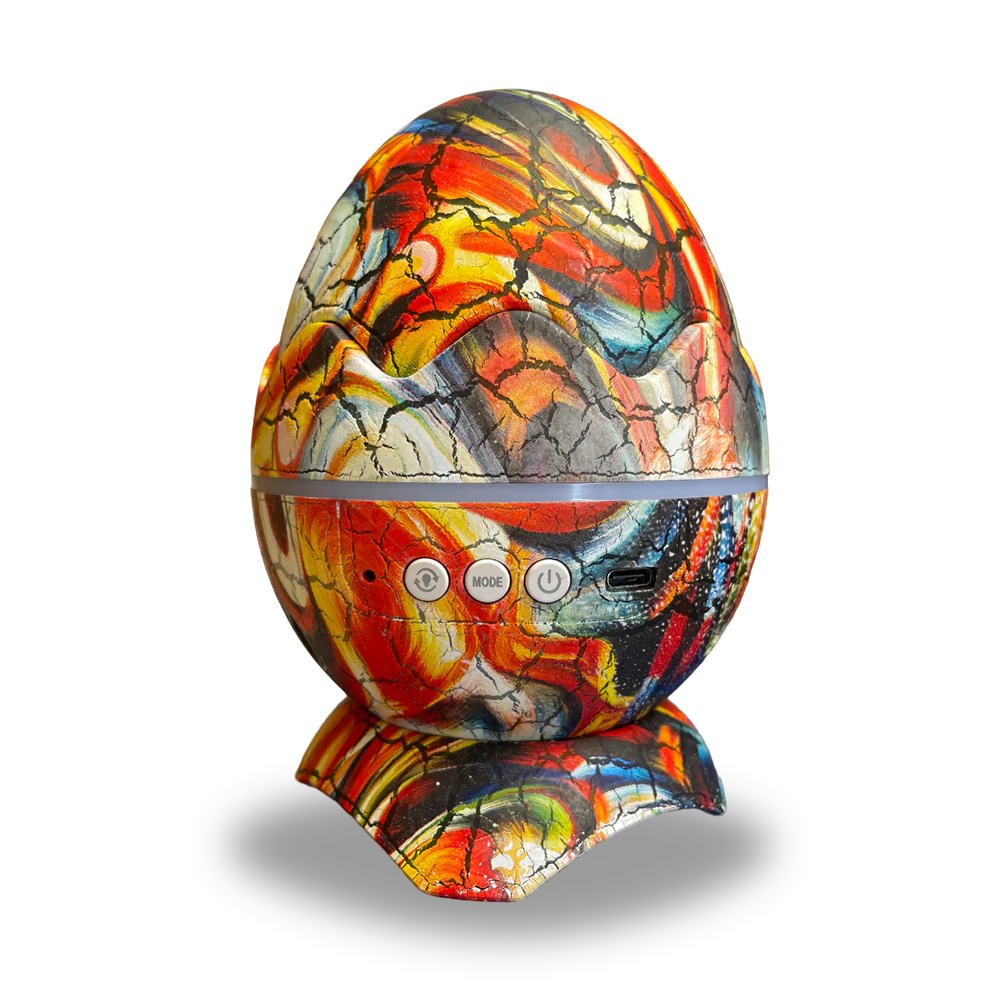 dinosaur egg galaxy projector orange rainbow
