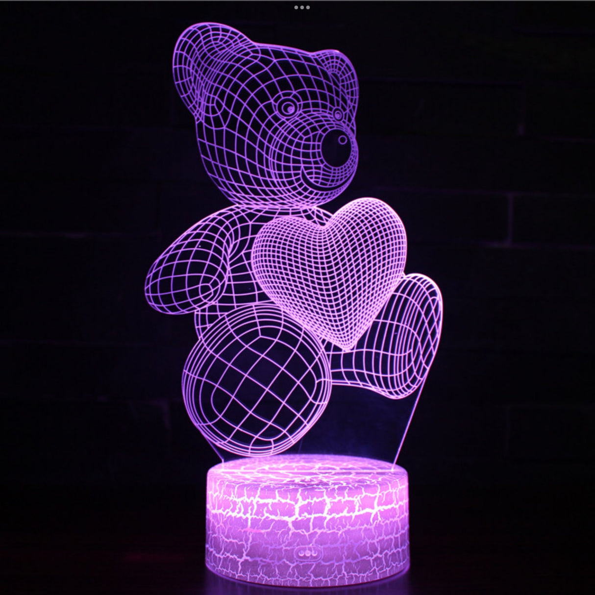 3D Lamp - Love Heart Teddy Bear