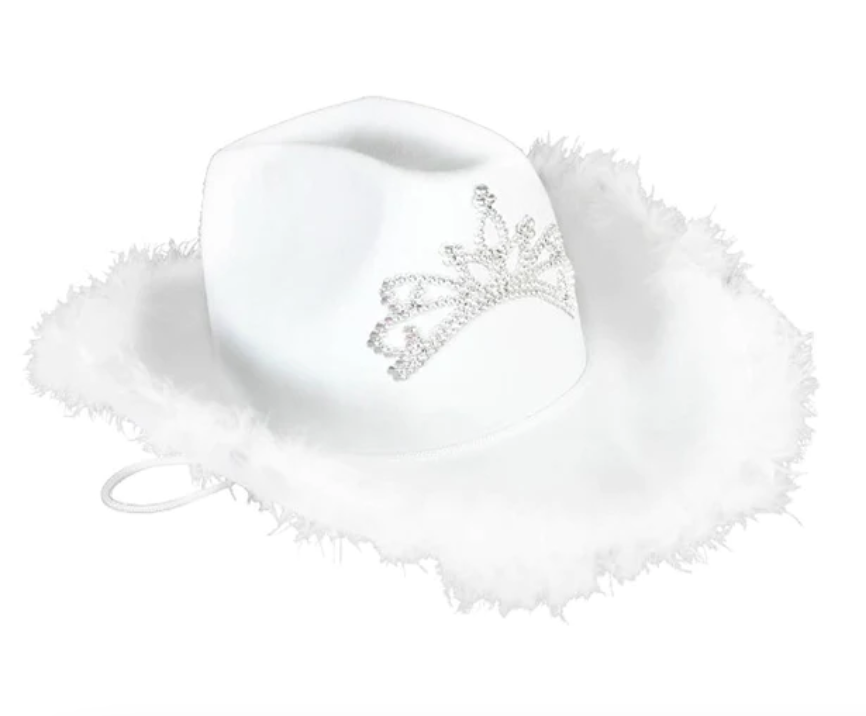 Cowgirl Hat - Fluffy - White