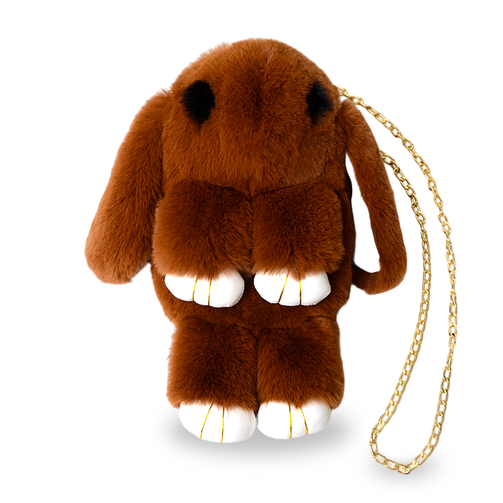 Front view of Bunny Purse Brown for kids at Teddy & CoFunland"