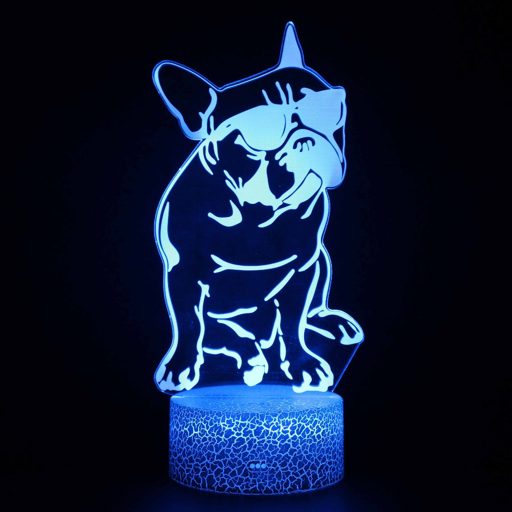Illuminated Staffie With Sunglasses 3d lamp in dark setting