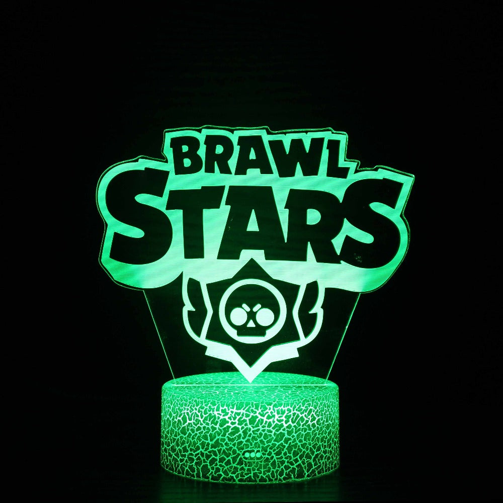 Illuminated Brawl Stars 3D Lamp in Dark Setting