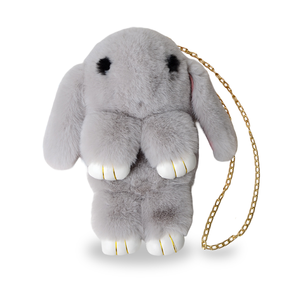 Front view of Bunny Purse Grey for kids at Teddy & CoFunland"