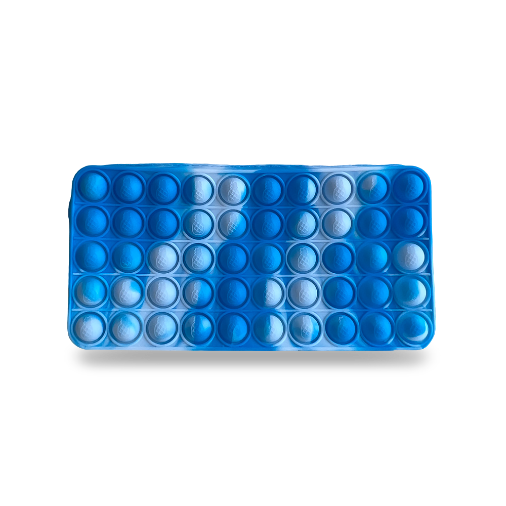 Fun Pop It Pencil Case Fidget Game for Stress Relief blue