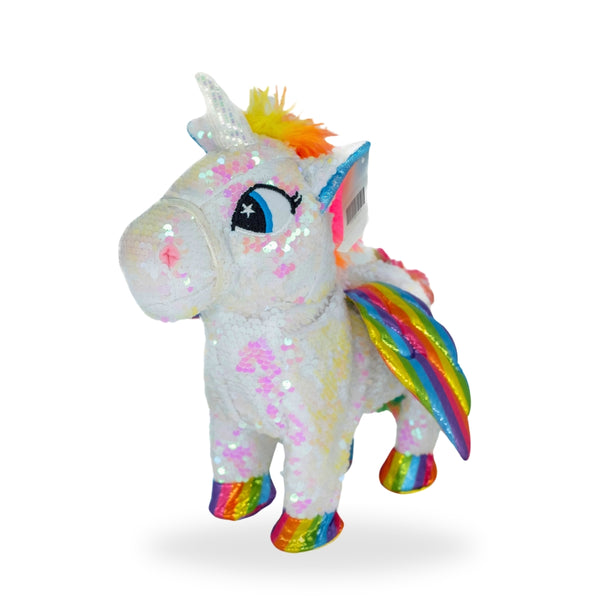 Interactive Walking White Unicorn Plush Toy Teddy Co FUNLAND