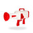 Rocket Bubble Gun Red standing upright, showcasing its vibrant and rugged design, ready for action.
