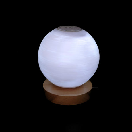 Illuminated White Rotating Moon Lamp