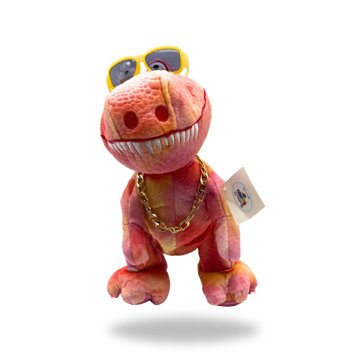 Front view of the Cool Dancing Dinosaur Pink