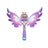 Fairy Bubble Wand standing upright, showcasing its full design with fairy wings and LED lights.