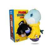 Packaging view of Plush Dolphin Boxing Toy, displaying the box design and toy features listed.