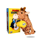 Packaging view of Plush Giraffe Boxing Toy, displaying the box design and toy features listed.